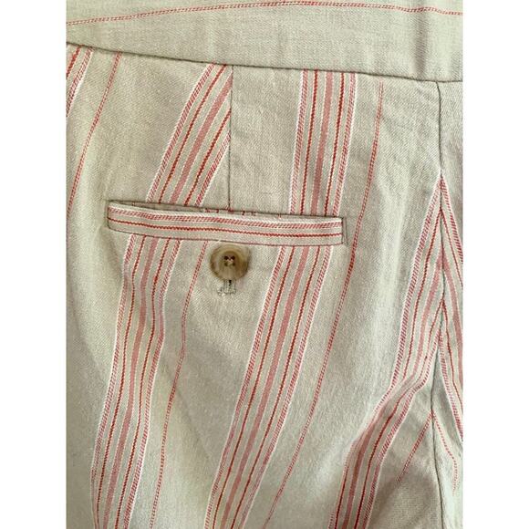 New Banana Republic Avery Tie Waist Stripe Linen Blend Ankle Pants 00 Petite - Picture 6 of 6